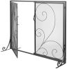 Fireplace Screen 1 Panel with Door, 39"(L) x31.6"(H)