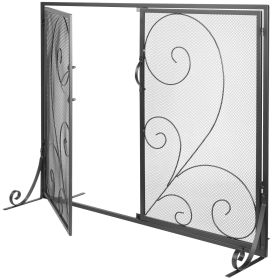 Fireplace Screen 1 Panel with Door, 39"(L) x31.6"(H)