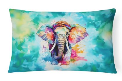 Elephant Hippie Animal Throw Pillow, 12Hx16W