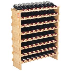 Wine Rack, 72 Bottle Upgrade Modular VEVOR  Bamboo Wood Display Shelf 8-Tier