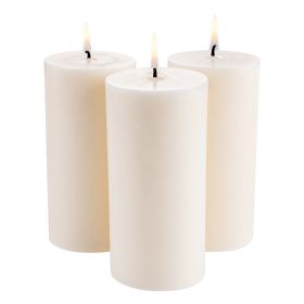 VEVOR 3 Pack Unscented Pillar Candles 65 Hours Long Burning, White