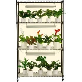 Plant Stand with Grow Light, 4 Tier Plant Shelf with 90W Grow Light for Indoor Plants