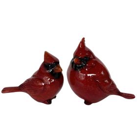 2-PC Set 4"H Cardinal Couple Figurine Home Decor Gift, Collectible