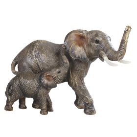 6.75"W Realistic Lifelike Elephant with Cub Figurine Home Decor Gift, Collectible