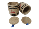 Yakimoto 2-Pack Mini Wood Canisters Set - Small Solid Wood Airtight Storage Jars for Kitchen Countertop