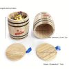 Yakimoto 2-Pack Mini Wood Canisters Set - Small Solid Wood Airtight Storage Jars for Kitchen Countertop