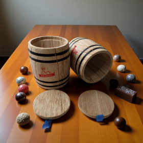 Yakimoto 2-Pack Mini Wood Canisters Set - Small Solid Wood Airtight Storage Jars for Kitchen Countertop