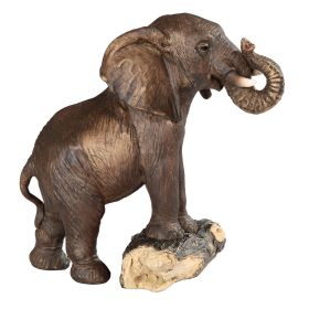 5.5"H Elephant on Tree Trunk Figurine Home Decor Gift, Collectible