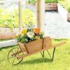 Wooden Wagon Planter with 9 Magnetic Accessories for Garden
