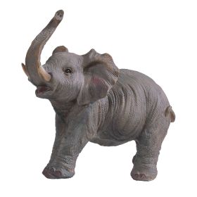 6"H Wildlife Elephant with Trunk Up Figurine Home Decor Gift, Collectible