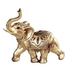 7"W Thai Elephant with Tattoo Figurine Home Decor Gift, Collectible