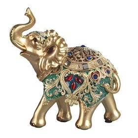6.5"H Elephant in Green Figurine Home Decor Gift, Collectible