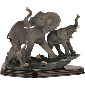 7"H Elephant Family Playing Together Figurine Home Decor Gift, Collectible