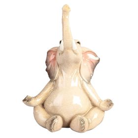 7.75"H Elephant with Yoga Easy pose Figurine Home Decor Gift, Collectible