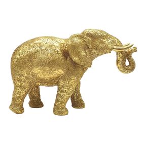 7.25"W Gold Elephant Figurine Home Decor Gift, Collectible
