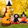 Halloween Inflatable Pumpkin Combo with Witch's Hat and LED Lights, 7 Feet