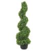 Spiral Artificial Boxwood Tower Topiary  91cm high 2 pc.