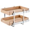 2 Tier Pull Out Cabinet Organizer, 14"W x 21"D Cabinet Drawer, Soft Close Slide out Shelf