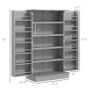 Kitchen Pantry Storage Modern 2-Door Cabinet 41"with 5-Tier Shelving