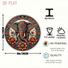 Vintage Elephant Decorative Plaque, 8x8in Indian Style Wall