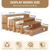 Wooden Display Risers: 2 Sets, 8 Pieces Solid Wood Tiered Display Stand