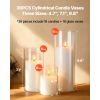 Clear Cylinder Pillar Candles and Glass Vases Set 36 Pcs