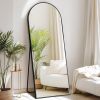 Arched Full Length Mirror, 71"x26" Aluminum Alloy Frame, Black