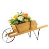 Wooden Wagon Planter with 9 Magnetic Accessories for Garden