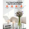 Clear Cylinder Pillar Candles and Glass Vases Set 36 Pcs