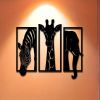 Metal Baked Paint African Animal 3-Piece Zebra Giraffe Elephant Home Decor Wall Art