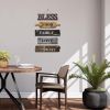 Wall Decor  with Blessing - Wooden Rustic 5pcs Roped Sign 12x18