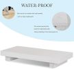 Small Wood Tray Pedestal Stand Farmhouse Decor, 10" x 4.5" - White