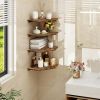 Floating Corner Shelves, Set of 4  Rustic Brown with hole for cables