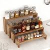 Wooden Display Risers: 2 Sets, 8 Pieces Solid Wood Tiered Display Stand
