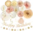 Champagne-Gold Beige Fall Boho Birthday Party Decorations 21pcs