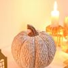 Artificial Pumpkin Decor, Brown and White Decorative Resin Pumpkins Set of 2
