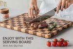 Kitchen cutting board, checkerboard grid cutting board, acacia wood