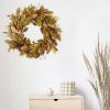 20-inch fall wreath with brown magnolia leaves & small pomegranate berries