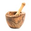 Mediterranean Olive Wood 4-Piece Kitchen Set - Handcrafted Wooden Mortar and Pestle, Multi-Purpose Serving Bowl, and Durable Cutting Board