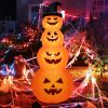 Inflatable Halloween Pumpkins Stack with Built-in LED Lights, 8 Ft