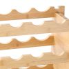 48 Bottle Stackable Modular Wine Rack, 6-Tier Solid Bamboo Wood Storage Racks