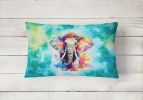 Elephant Hippie Animal Throw Pillow, 12Hx16W