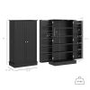 Freestanding Kitchen Pantry Cabinet 5-tier Shelving, Black