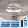 20 Inches Ceiling Fans with Lights and Remote Low Profile Flush Mount