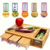 Bamboo Cutting Board with Food Containers