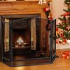 Foldable Fireplace Screen, 3-Panel