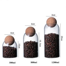 1 SET Storage Ball Jar, Glass Tea Jar, Minimalist Cork Jar, Sealed Candy Jar, Storage Jar, Coffee Jar, Dry Food Storage Jar, Coffee Storage (Option: 3Pcs)