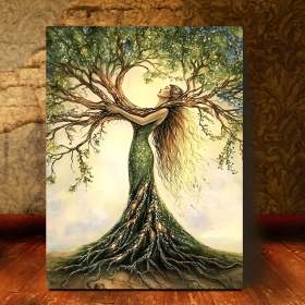 Tree Of Life Canvas Art Print, Wooden Framed Nature-Inspired Wall Decor For Living Room, Bedroom, Office, Cafe - Unique Gift Idea, (Option: 12X8inch)