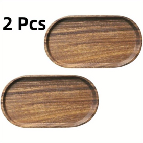 2pcs Elegant Wooden Serving Tray - Japanese Style, Space-saving Design, Perfect For Home Decor And Kitchen Accessories (Option: 2Pcs)