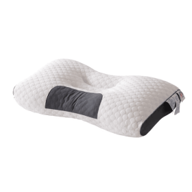 Pillow, Contoured Cotton Massage Pillow (Option: White-1PCS)